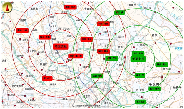 拠点・社員自動振り分け